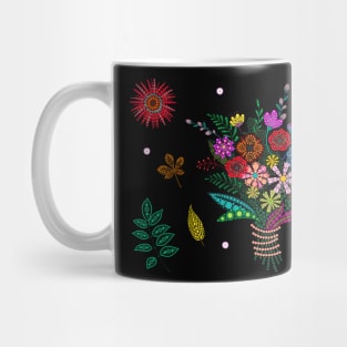 Dot Art Floral Arrangement Mug